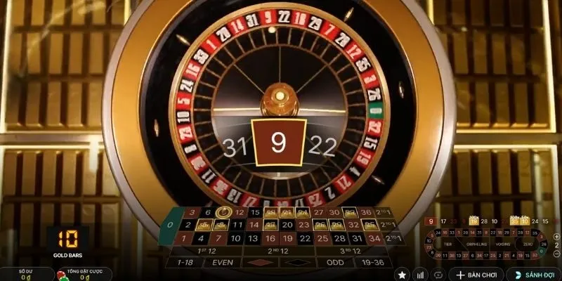 Giao diện game Roulette Hầm Vàng Livestream được thiết kế tối ưu